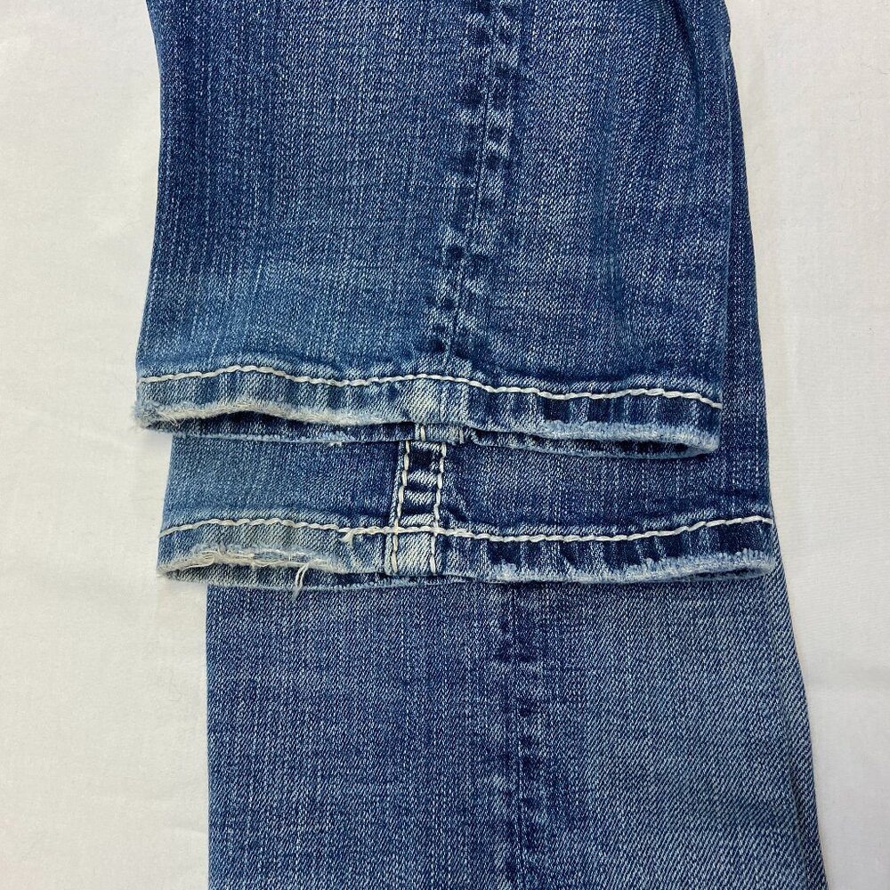 Silver Suki Faded Distressed Boot Cut Denim Jeans 27 Embroidered Jeweled - Picture 15 of 15